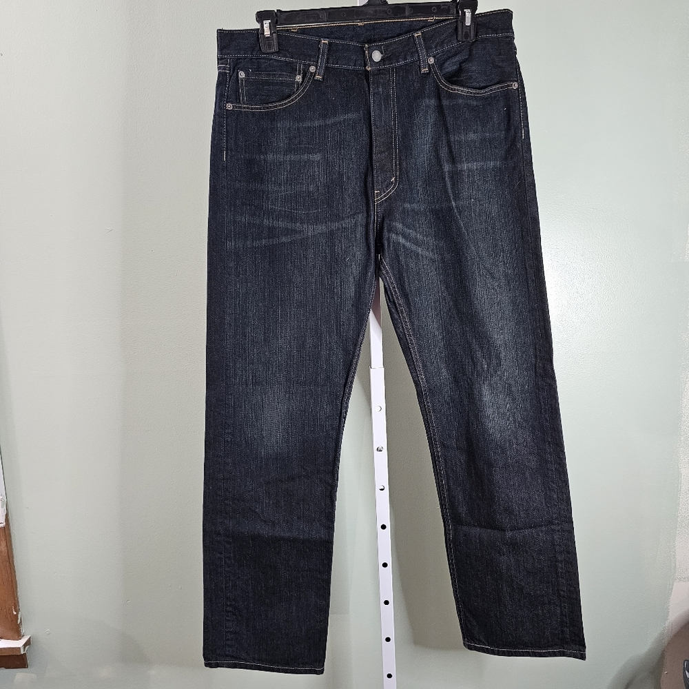 Mens Levi‎ Strauss 505 Super Dark Wash Relaxed Fit Jeans Size 38 L32
